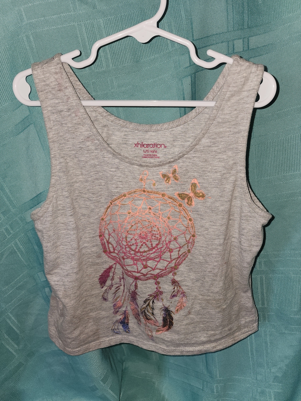 Xhilaration Gray Dreamcatcher Tank Top - Girls' Casual Crop